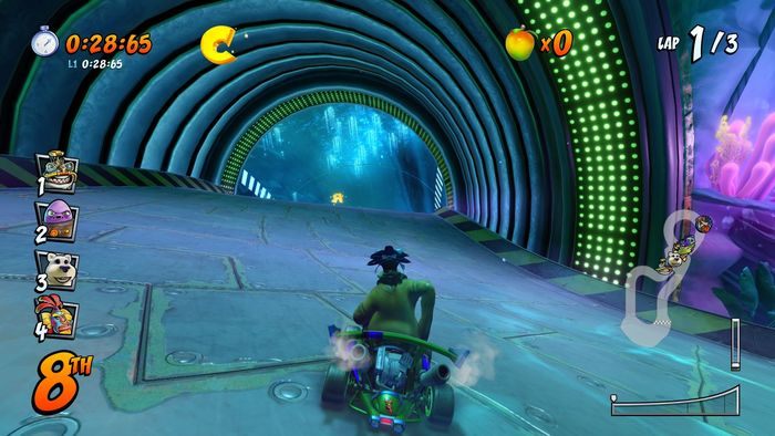 The letter T is in short cut, to the left of the skeleton, you have to go on the ground to obtain it - CTR Mode - Crash Team Racing in Crash Team Racing Nitro-Fueled - Game modes - Crash Team Racing Nitro-Fueled Guide