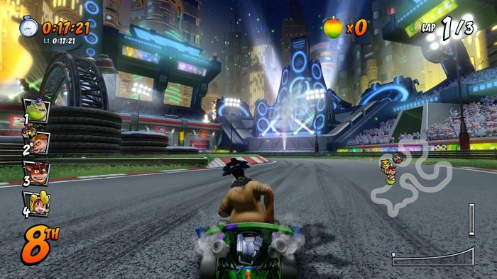 The letter R is in a visible place about halfway along the route - CTR Mode - Crash Team Racing in Crash Team Racing Nitro-Fueled - Game modes - Crash Team Racing Nitro-Fueled Guide