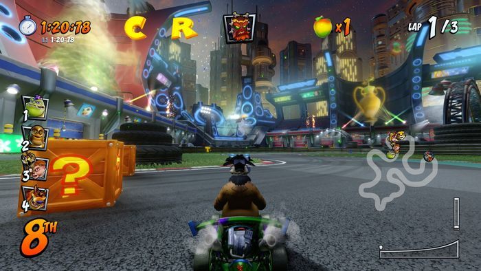 You will find letter C at the road fork in front of a large slalom - CTR Mode - Crash Team Racing in Crash Team Racing Nitro-Fueled - Game modes - Crash Team Racing Nitro-Fueled Guide