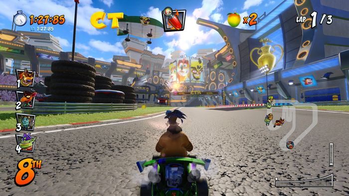 The letter C is next to the starting line - CTR Mode - Crash Team Racing in Crash Team Racing Nitro-Fueled - Game modes - Crash Team Racing Nitro-Fueled Guide