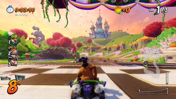 The letter T is at the exit of the tunnel on the right - CTR Mode - Crash Team Racing in Crash Team Racing Nitro-Fueled - Game modes - Crash Team Racing Nitro-Fueled Guide