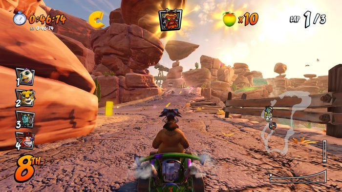 The letter R is on the jumping ramp before the finish line, jump to catch it in flight - CTR Mode - Crash Team Racing in Crash Team Racing Nitro-Fueled - Game modes - Crash Team Racing Nitro-Fueled Guide