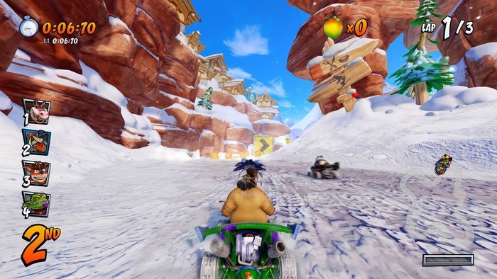 The letter R is in front of the wooden bridge - CTR Mode - Crash Team Racing in Crash Team Racing Nitro-Fueled - Game modes - Crash Team Racing Nitro-Fueled Guide