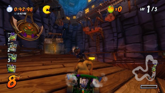 The letter R can be found between the wooden supports - CTR Mode - Crash Team Racing in Crash Team Racing Nitro-Fueled - Game modes - Crash Team Racing Nitro-Fueled Guide
