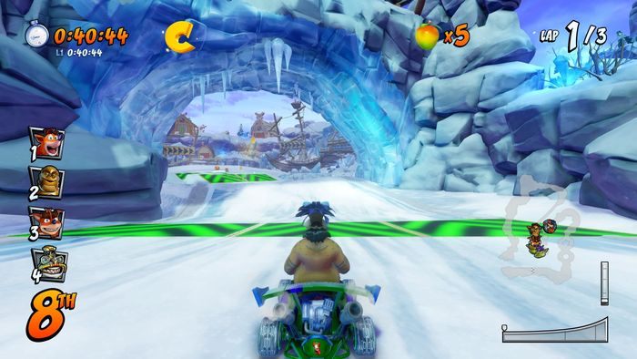 The last letter is on the ice ramp at the end of the route - CTR Mode - Crash Team Racing in Crash Team Racing Nitro-Fueled - Game modes - Crash Team Racing Nitro-Fueled Guide