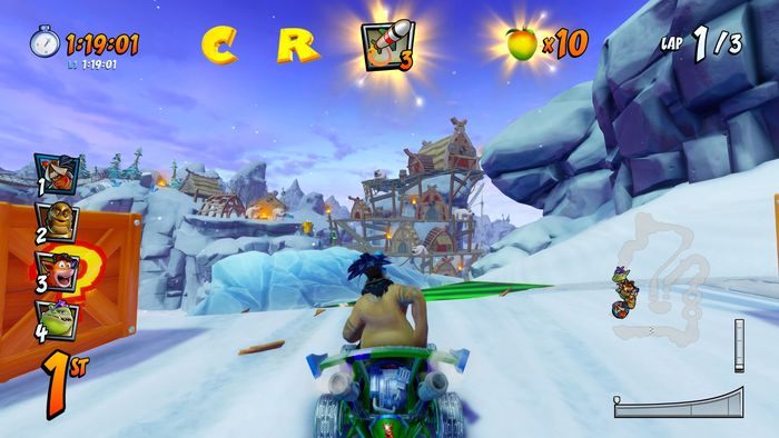 The letter C is on a spiral, drive slowly and you will not miss it - CTR Mode - Crash Team Racing in Crash Team Racing Nitro-Fueled - Game modes - Crash Team Racing Nitro-Fueled Guide