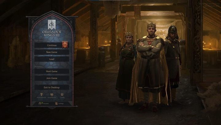 The Host Game button allows you to start a new game online, while the Join Game option allows you to join an ongoing online game - Crusader Kings 3: Starting your first playthrough - Basics - Crusader Kings 3 game guide