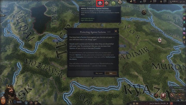 You will be informed about each of the most important issues that you can deal with at the moment with a separate icon - Crusader Kings 3: Interface Guide - Basics - Crusader Kings 3 Guide