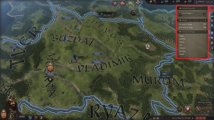 At the top, you will spot the inconspicuous outliner icon - Crusader Kings 3: Interface Guide - Basics - Crusader Kings 3 Guide