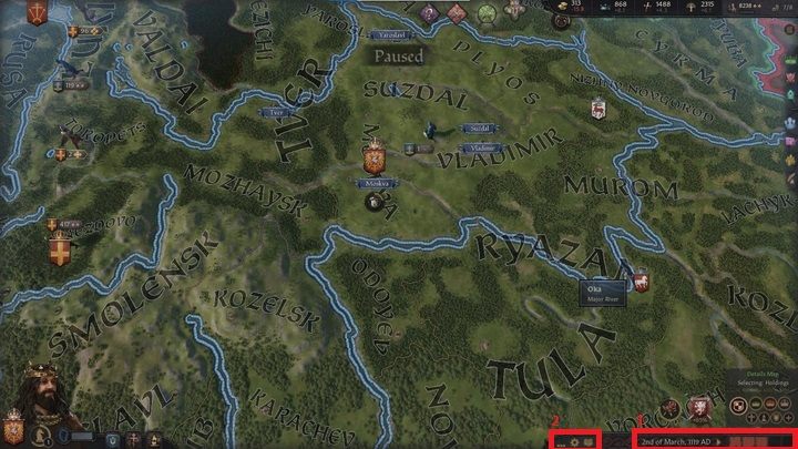 In the lower right corner of the screen, you will find another set of information and switches - Crusader Kings 3: Interface Guide - Basics - Crusader Kings 3 Guide