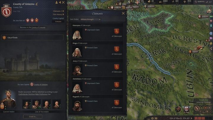 You can also view the claims in a given title's window - Crusader Kings 3: Titles - Kingdom management - Crusader Kings 3 Guide