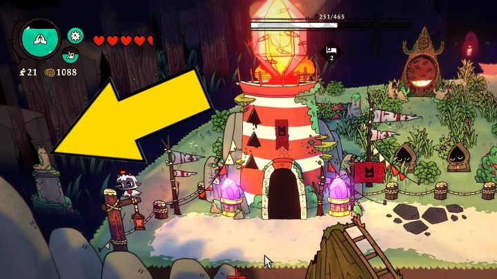 The 3rd statue is in Pillgrim's Passage, to the left of the lighthouse - Cult of the Lamb: Follower Forms - all animals - Basics - Cult of the Lamb Guide