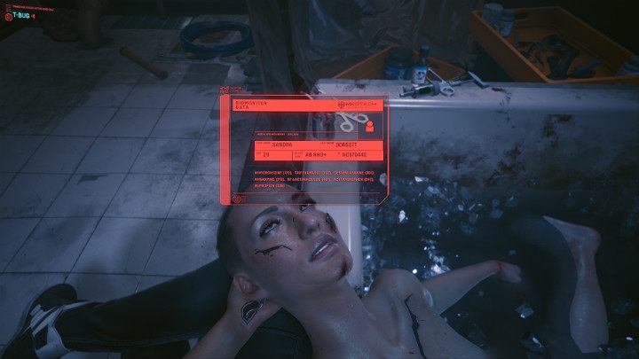 You will find Sandra Dorsett in the bathroom - Cyberpunk 2077: The Rescue walkthrough - Main missions - Cyberpunk 2077 Guide