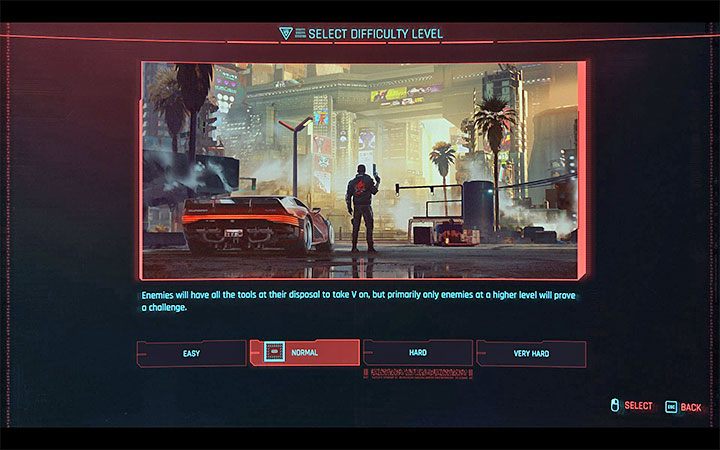 Cyberpunk 2077 offers 4 difficulty levels - Cyberpunk 2077: Beginners guide & tips - Basics - Cyberpunk 2077 Guide