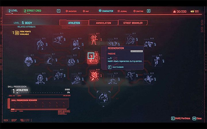 By default, health in Cyberpunk 2077 regenerates only up to 60% and only outside combat - Cyberpunk 2077: Beginners guide & tips - Basics - Cyberpunk 2077 Guide