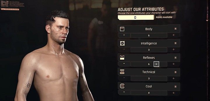 One of the steps in creating a new character is to select the starting attributes - Character creation in Cyberpunk 2077 - Basics - Cyberpunk 2077 Guide