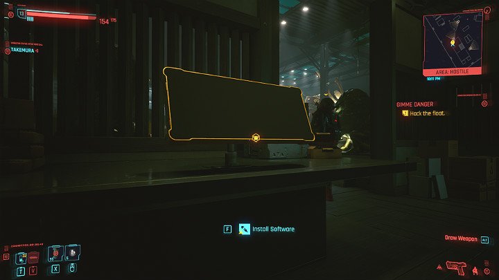 The guard patrolling the entrance will return to his position, but you do not have to worry about him - he will not look back - Cyberpunk 2077: Gimme Danger walkthrough - Act 2 - Cyberpunk 2077 Guide