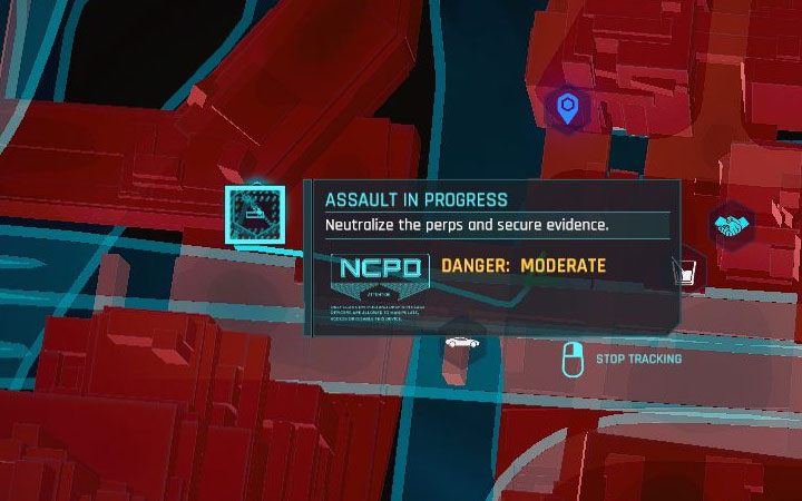 NCPD Scanner Hustles are marked in blue on the Night City map - Cyberpunk 2077: Trophy list - Appendix - Cyberpunk 2077 Guide