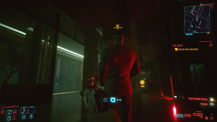 Approach the first bodyguard and eliminate him - Cyberpunk 2077: The Heist walkthrough - Act 1 - Cyberpunk 2077 Guide