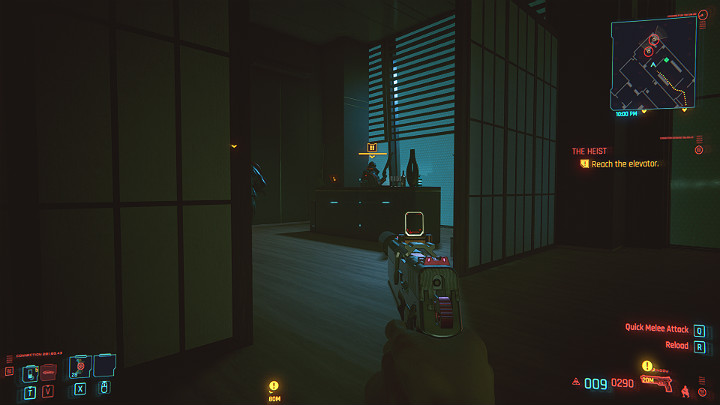 Two more bodyguards are stationed in the next room - Cyberpunk 2077: The Heist walkthrough - Act 1 - Cyberpunk 2077 Guide