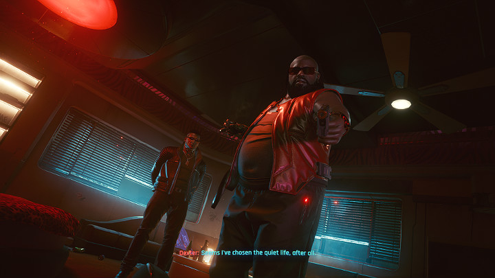 As soon as you get cleaned up and leave the bathroom, you will be attacked by a security guard - Cyberpunk 2077: The Heist walkthrough - Act 1 - Cyberpunk 2077 Guide