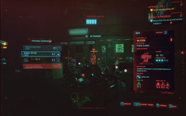 Перед началом боя вы можете провести небольшую разведку, которая поможет вам в борьбе с противниками - Cyberpunk 2077: Combat and Stealth - Basics - Cyberpunk 2077 Guide