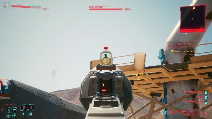 There are many mines, explosive barrels, and other objects in this area that can kill you in an instant - Cyberpunk 2077: Second Chances - cyberpsycho, walkthrough - Cyberpsycho Sighting - mini-bosses - Cyberpunk 2077 Guide