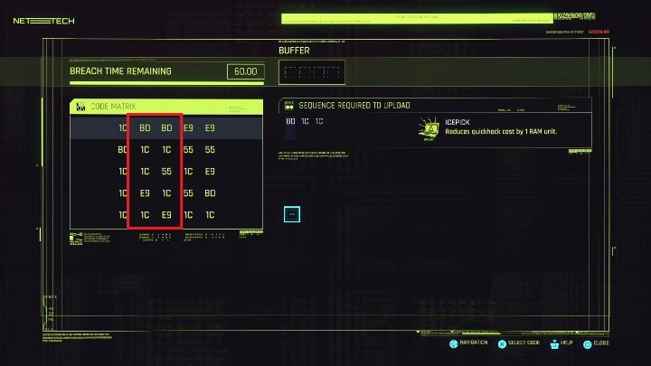 Ваша задача найти такой символ BD, который находится в одном столбце с 1С - Cyberpunk 2077: Hacking Guide - Basics - Cyberpunk 2077 Guide