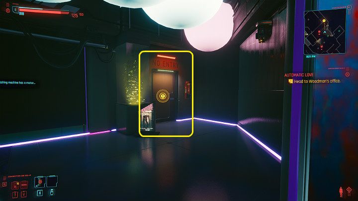 Go to the back room to talk to Woodman - Cyberpunk 2077: Automatic Love - a walkthrough - Act 2 - Cyberpunk 2077 Guide