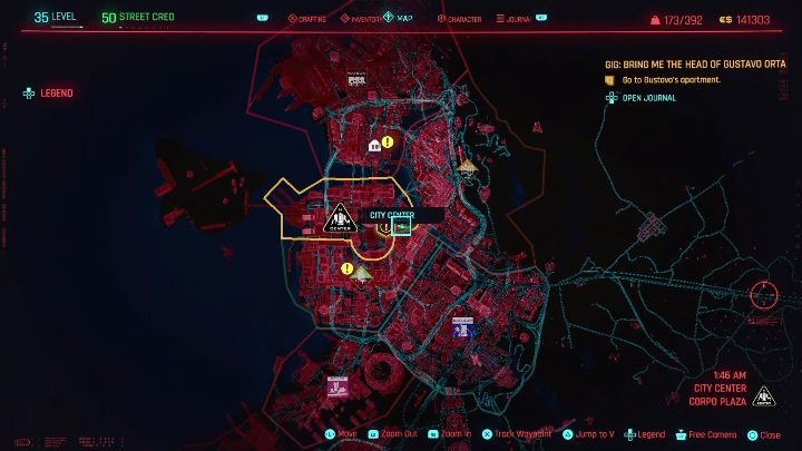 Cyberpunk 2077: Gun for Hire, City Center - Gigs, walkthrough, map