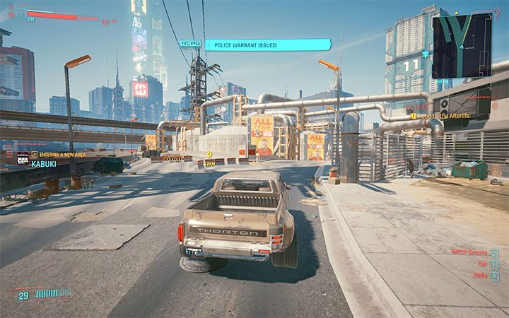 Theft can be reported to the police – at least 1 police star will appear next to the mini-map - Cyberpunk 2077: Car – how to steal? - Exploring the Night City - Cyberpunk 2077 Guide