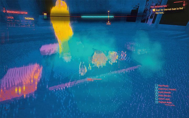 You will find another one in the thermal layer around 1:56 - Cyberpunk 2077: Second Braindance - where is the relic? - Puzzle solutions - Cyberpunk 2077 Guide