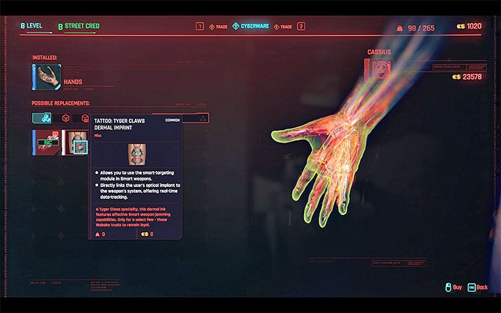 An alternative way to get an implant for Smart weapons is to complete The Gig side quest - Cyberpunk 2077: How to use smart weapons? - Cyberware - Cyberpunk 2077 Guide
