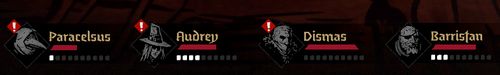 During your journey, you can change the heroes' positions by moving their icons. - Darkest Dungeon 2: Early game - first steps - Basics - Darkest Dungeon 2 Guide