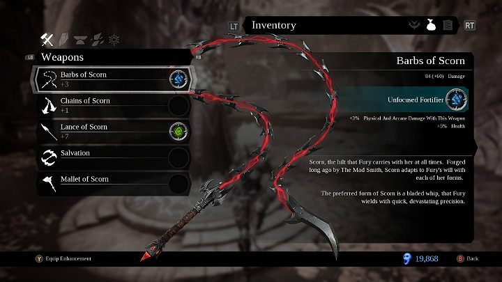 Furys default weapon in Darksiders 3 - Weapons in Darksiders 3 - Game basics - Darksiders 3 Guide