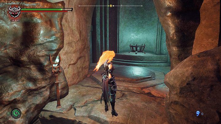 Stand on the button shown in the picture above and wait for the wall to open for you - Hollows | Darksiders 3 Walkthrough - Walkthrough - Darksiders 3 Guide