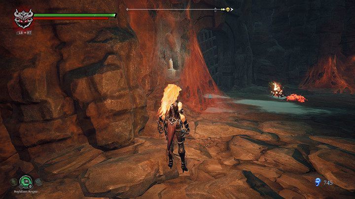 Bring the beetle to the substance and wait until it eats it - Hollows - Catacombs | Darksiders 3 Walkthrough - Walkthrough - Darksiders 3 Guide