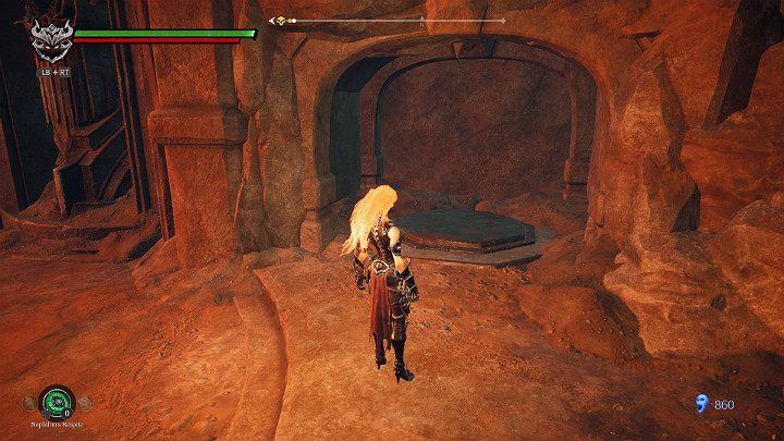 In the niche on the right you will find a button - Hollows - Catacombs | Darksiders 3 Walkthrough - Walkthrough - Darksiders 3 Guide