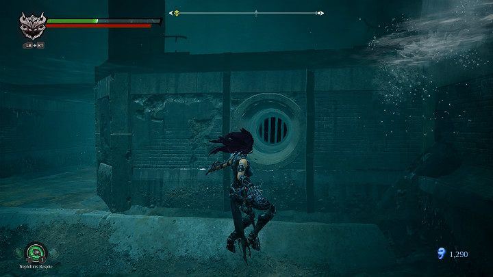 Jump into the water and locate the passage shown in the picture above - Nether part 2 | Darksiders 3 Walkthrough - Walkthrough - Darksiders 3 Guide