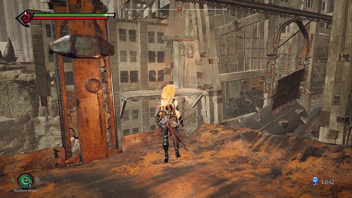Jump on the next platform and jump out of it when you are close to the pump shown in the picture above - The Lowlands | Darksiders 3 Walkthrough - Walkthrough - Darksiders 3 Guide