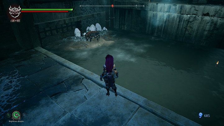 On the right side you can see a fragment, but before you collect it, eliminate the opponent on the left side - Nether | Darksiders 3 Walkthrough - Walkthrough - Darksiders 3 Guide