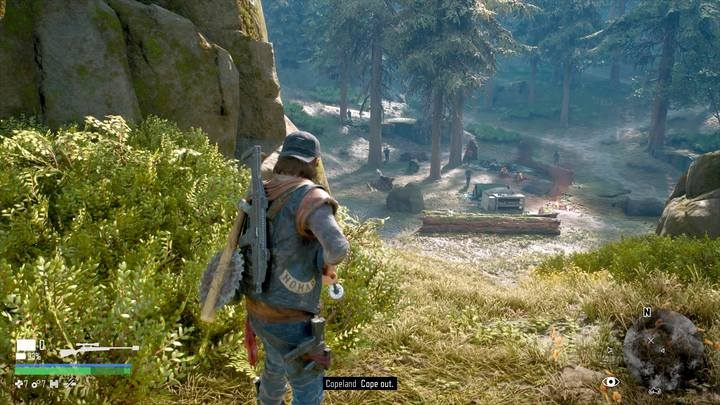 Most of the enemies are in the center of the camp. The rest resides the hills nearby. - Marauder Camp Hunter | Days Gone Walkthrough - Main storyline - Days Gone Guide