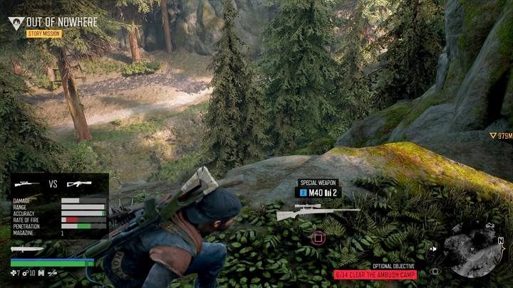 On the west side, on the hills, you will find a sniper - Map of important locations in Cascade | Days Gone - Cascade region maps - Days Gone Guide