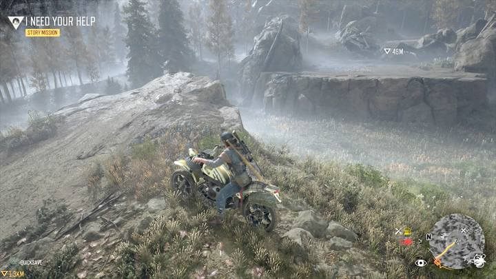 This is another research point to which you have to jump using a motorcycle and a rock - Map of important locations in Lost Lake - Lost Lake region maps - Days Gone Guide