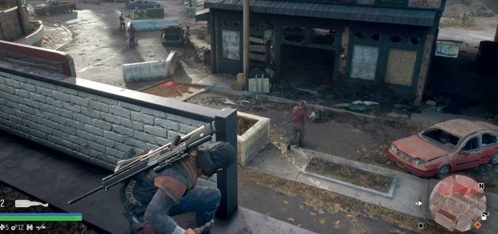 On the roof of the building there is a great spot to fire at the enemy. - Protecting the Weak | Days Gone Walkthrough - Main storyline - Days Gone Guide
