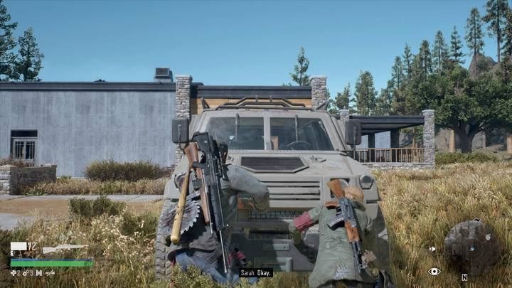 Move the army vehicle right below the rooftop and then climb it - Im Never Giving Up | Days Gone Walkthrough - Main storyline - Days Gone Guide