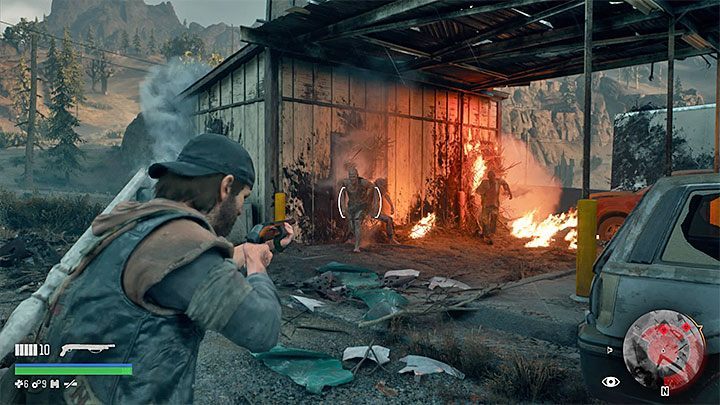 Once you find a Nest, throw a Molotov cocktail at it in order to set it on fire - How to find and destroy Freaker Nests in Days Gone? - FAQ - Days Gone Guide