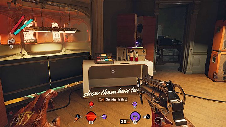 On the floor, you can meet 1 or 2 guests, and you should quietly eliminate them - Deathloop: Devouring of the Lambs - walkthrough - Visionary Leads - Deathloop Guide