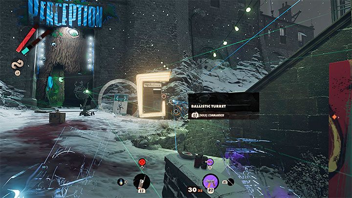 Near some of the presents, aside from enemies you can also encounter randomly placed turrets - Deathloop: Super Shifty - walkthrough - The clues of the arsenal - Deathloop Guide
