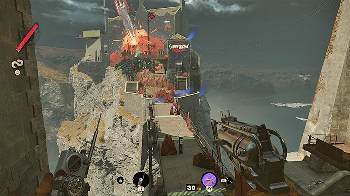 When you get to Updaam district, you have to locate the bridge shown in the picture, unavailable at other times of the day - Deathloop: Space Invader - walkthrough - Visionary tropes - Deathloop Guide